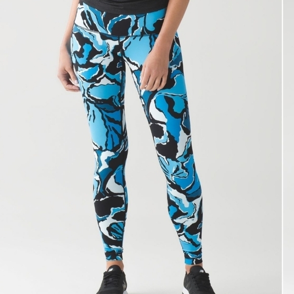 Lululemon Wunder Under High Rise Pant Bloom Beach Blanket Blue Ice Milk Yoga 4 - Picture 3 of 11